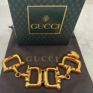 🆕 Gucci Horsebit Gold plated heavy Bangle Bracelet